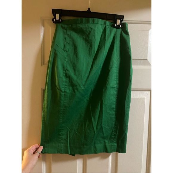 Express Design Studio 🐾 Body Contour Super High Waisted Midi Pencil GREEN Skirt - Picture 2 of 6